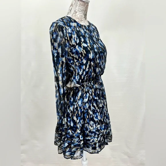 FRENCH CONNECTION Navy blue and gold waist cutout mini dress size 8. - Picture 8 of 16